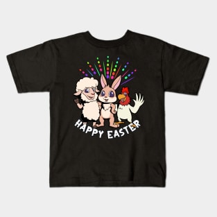 Easter bunny lamb and hen - Happy Easter Kids T-Shirt